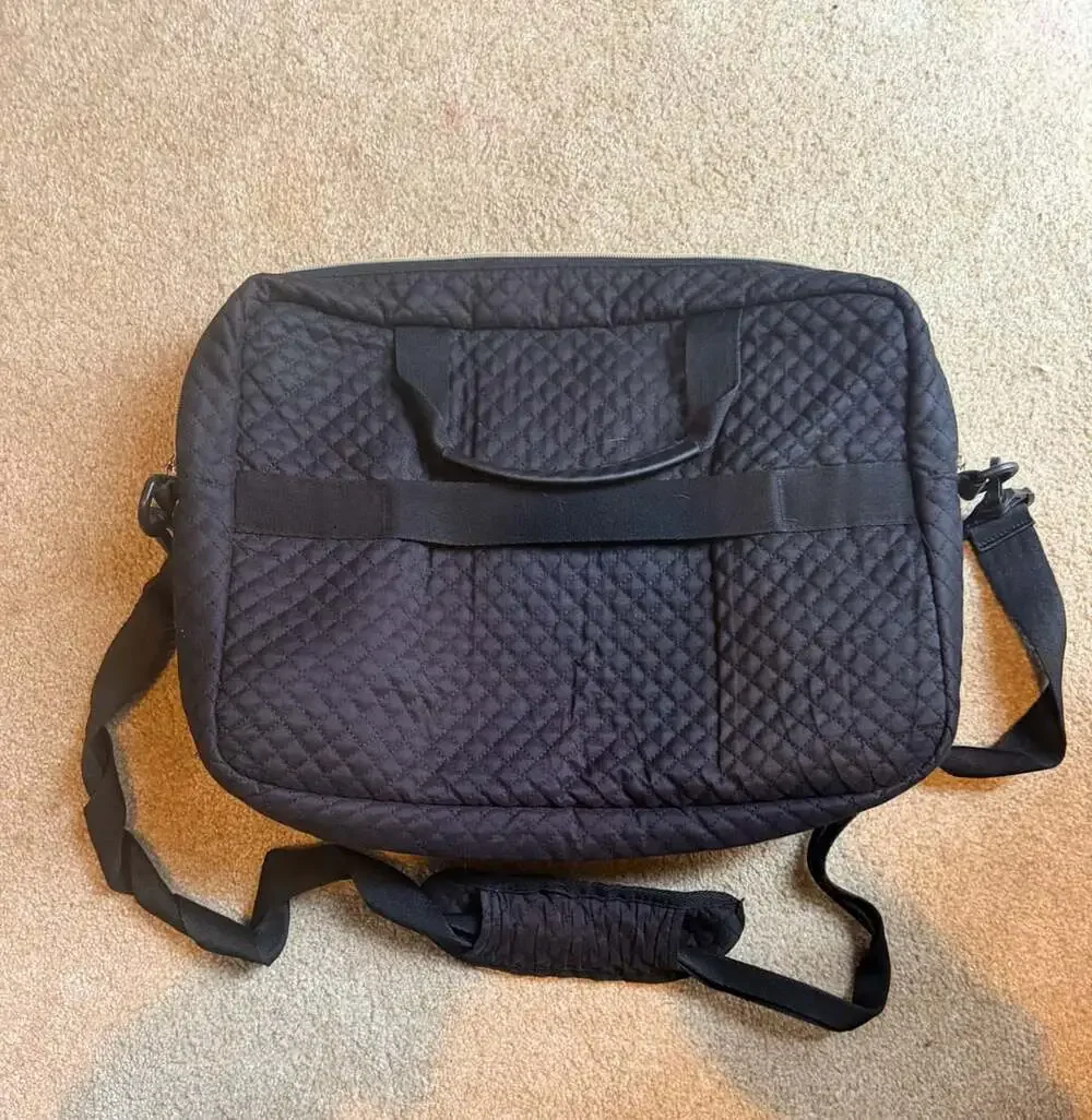 BAGSMART Quilted Laptop Briefcase Bag Black Work Messenger Shoulder Bag